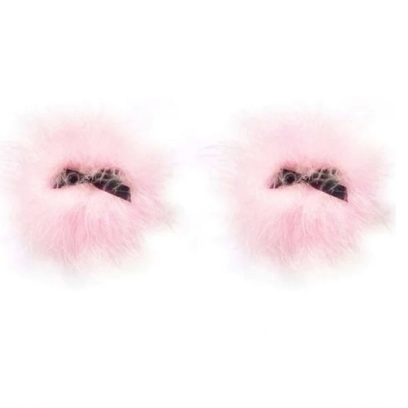 Nippies Gold Candy Couture nipple covers pink feathers with black bows NWT - Picture 1 of 4
